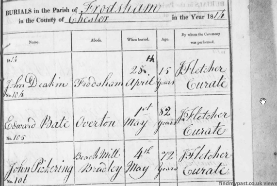 Death of John Pickering 1814