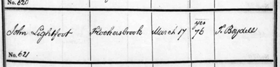 John Lightfoot burial